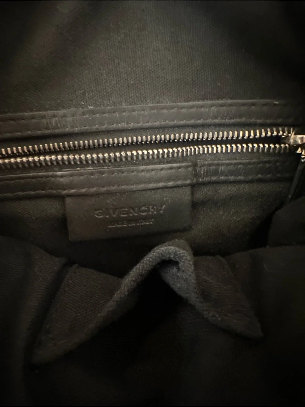 Givenchy Black Leather Satchel with White Star Accent